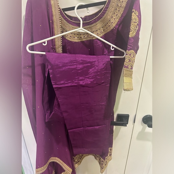 Purple Indian Suit with Pant - Picture 4 of 5